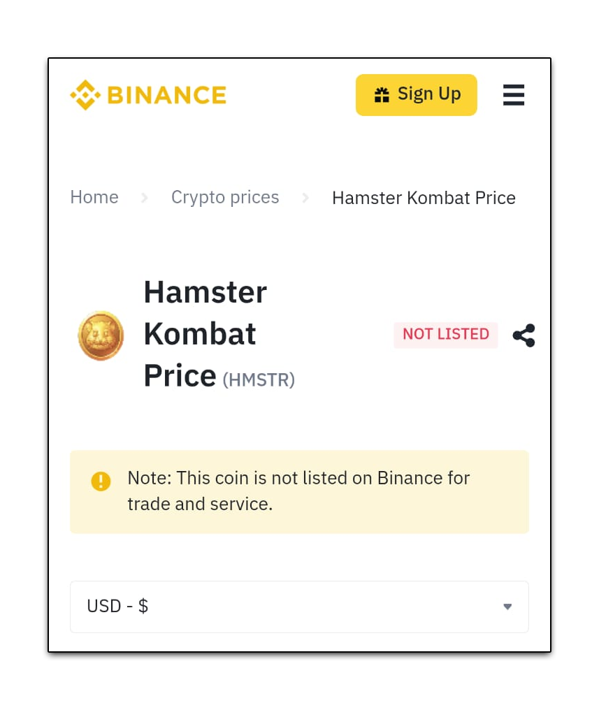 Hamster Kombat Binance listing